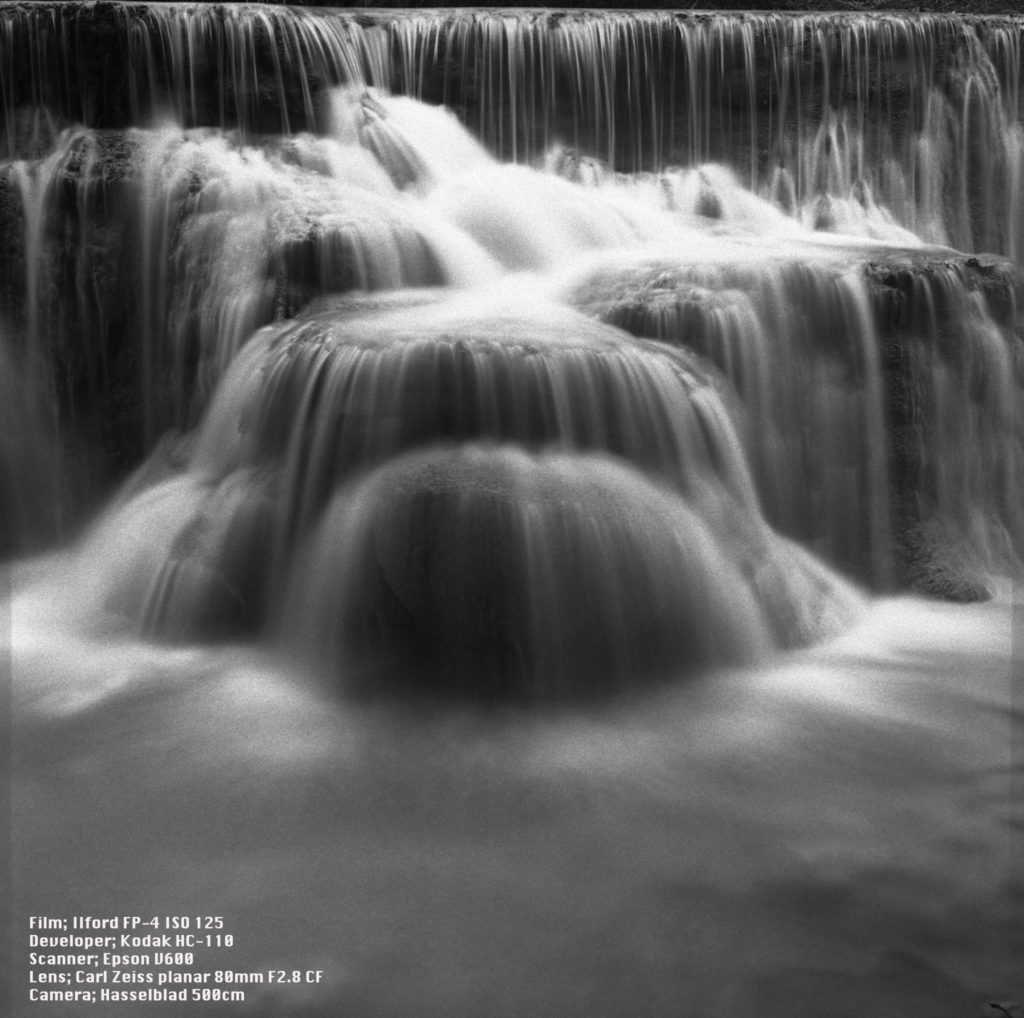 Waterfall in black and white 